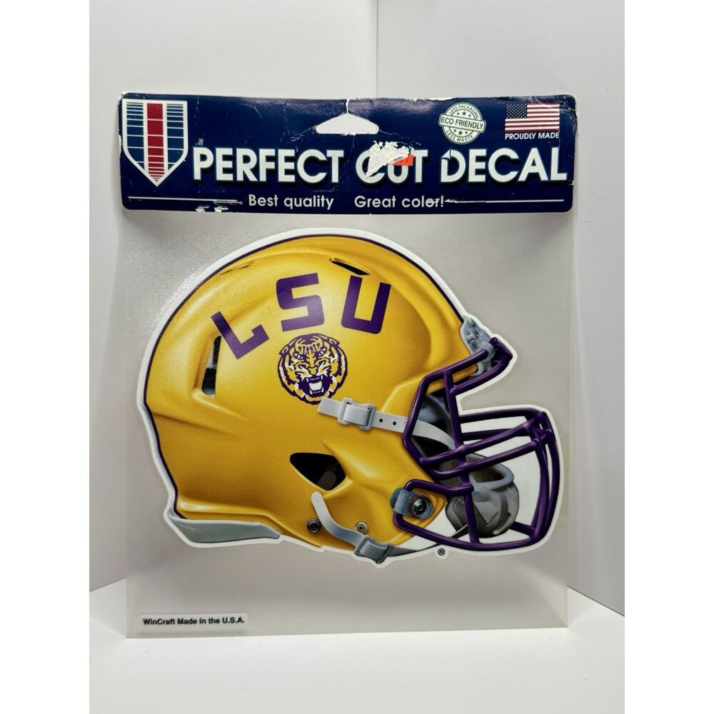 LSU Tigers Logo Vinyl Die Cut Sticker Decal 8"X6"